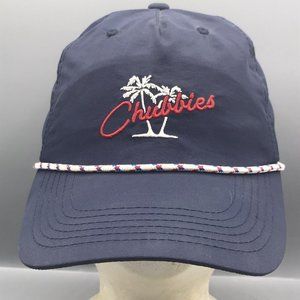 Chubbies Nylon Strapback Hat Cap Rope Brim Blue Adjustable Men Vacation Preppy